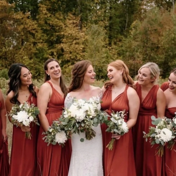 Terracotta Infinity Bridesmaids Dress - Picture 2 of 5